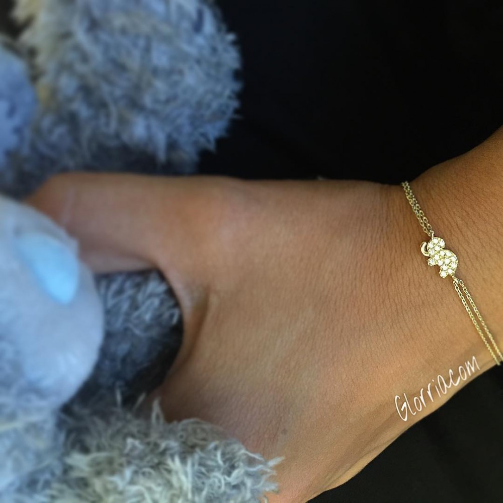 Glorria 14k Solid Gold Elephant Bracelet