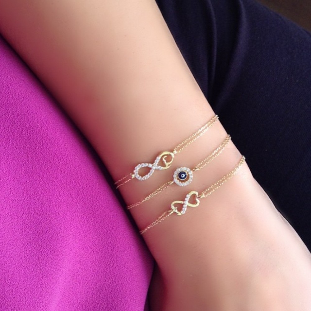 Glorria 14k Solid Gold Infinity Bracelet