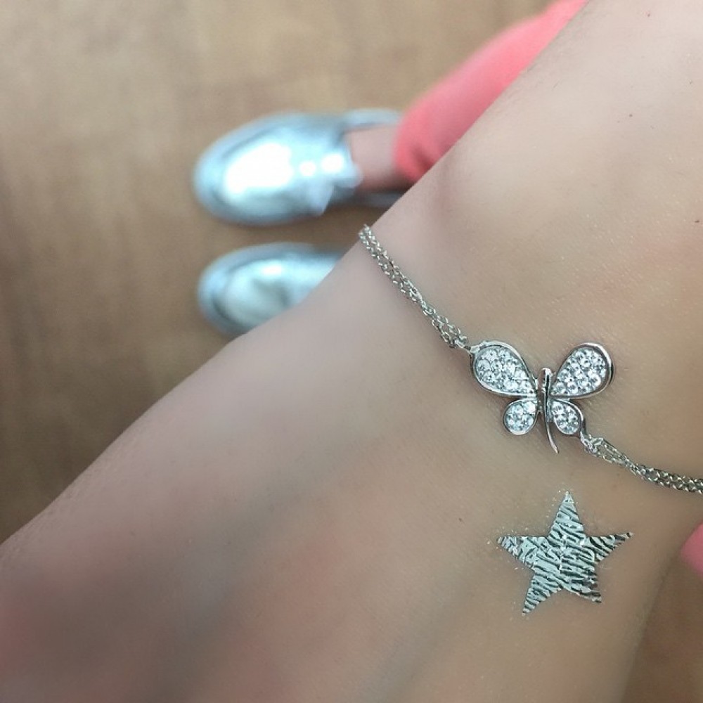Glorria 925k Sterling Silver Butterfly Bracelet