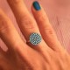 Glorria 14k Solid Gold Turquoise Pave Ring