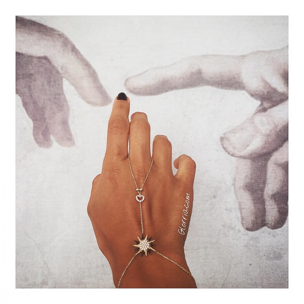 Glorria 14k Solid Gold Sun Shahmeran Bracelet Glorria 14k Solid Gold Sun Shahmeran Bracelet