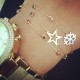 Glorria 14k Solid Gold Colored Stony Star Bracelet