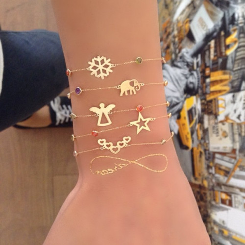 Glorria 14k Solid Gold Elephant Bracelet Glorria 14k Solid Gold Elephant Bracelet
