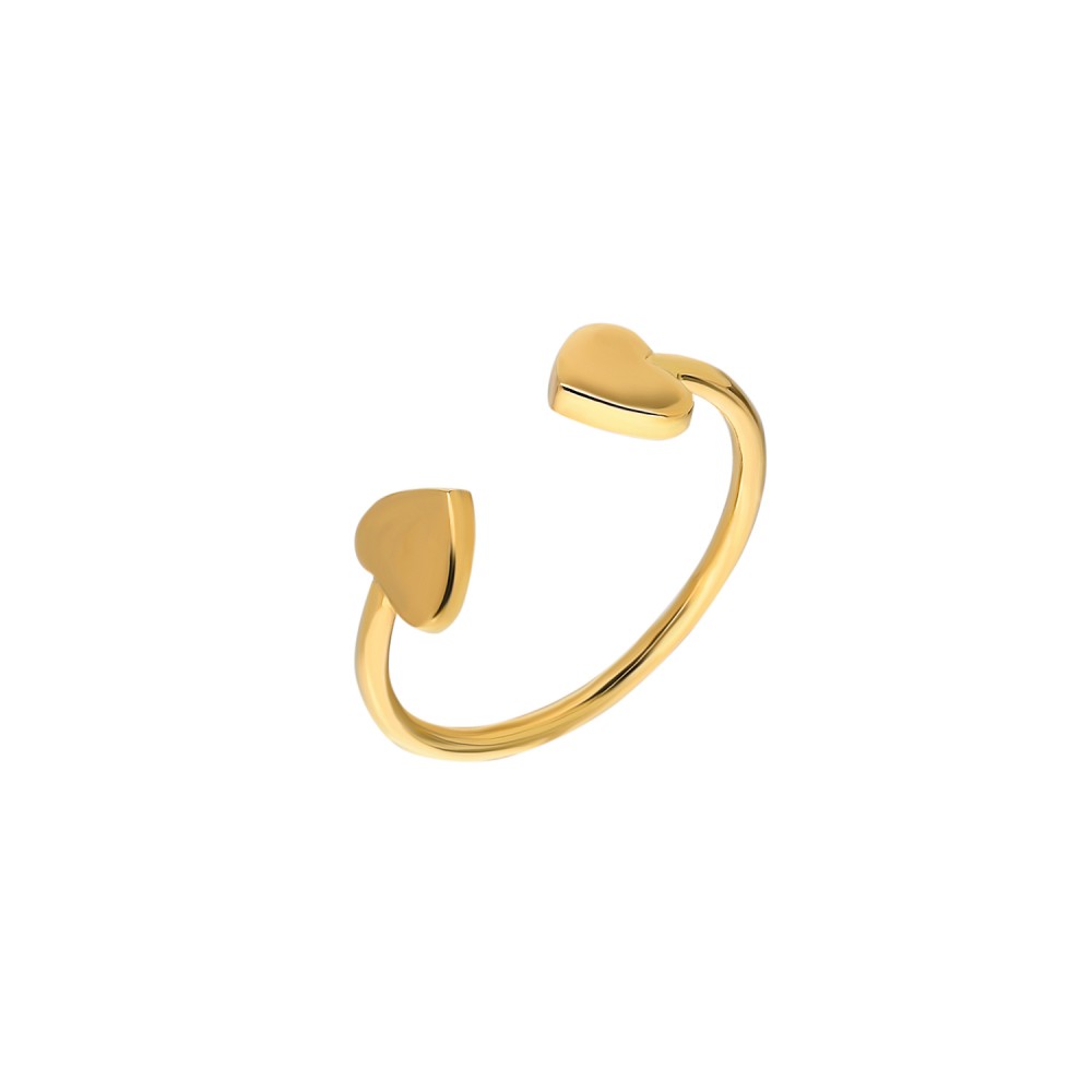 Glorria 14k Solid Gold Adjustable Heart Ring