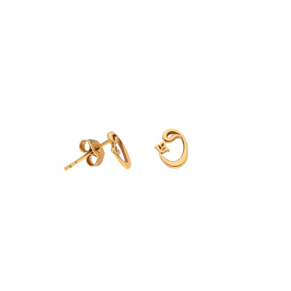 Glorria 14k Solid Gold Vav Earring