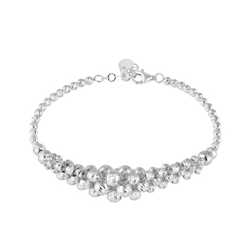 Glorria 925k Sterling Silver Dorika Knit Cuff Bracelet