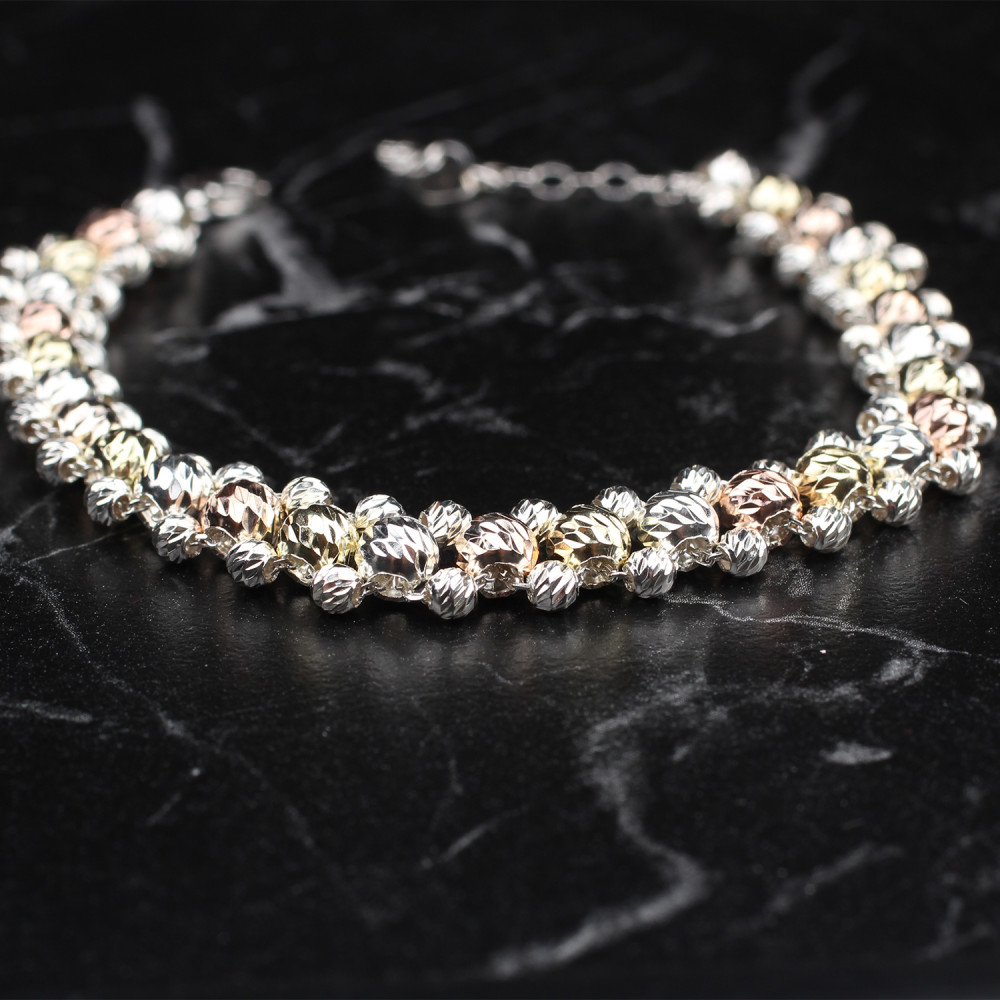 Glorria 925k Sterling Silver Colored Knit Dorika Bracelet Glorria 925k Sterling Silver Colored Knit Dorika Bracelet