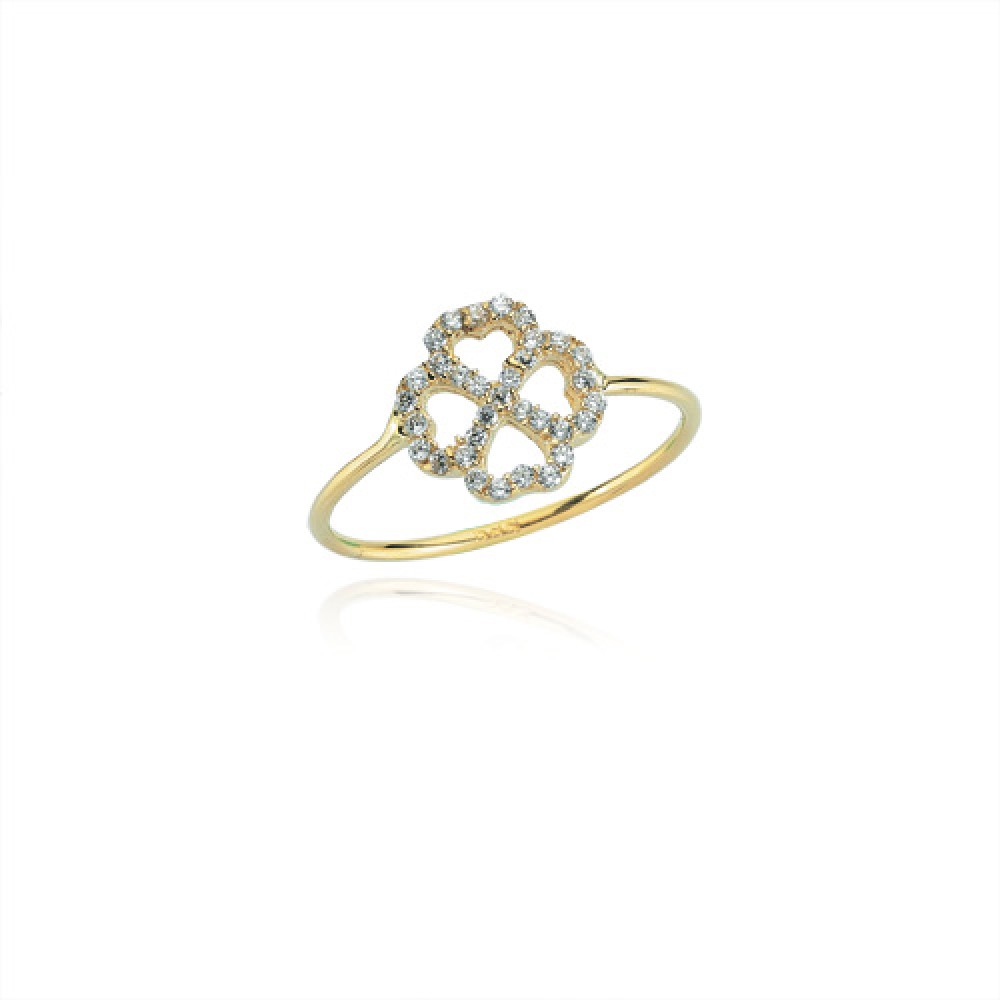 Glorria 14k Solid Gold Clover Ring