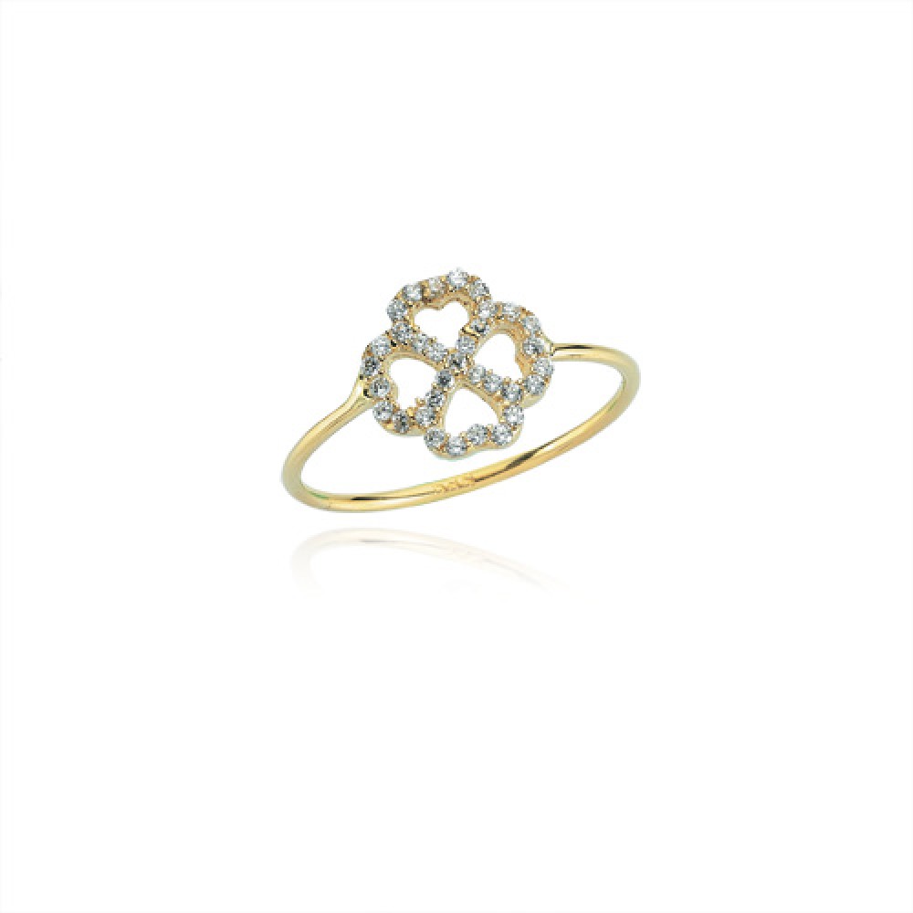 Glorria 14k Solid Gold Clover Ring Glorria 14k Solid Gold Clover Ring