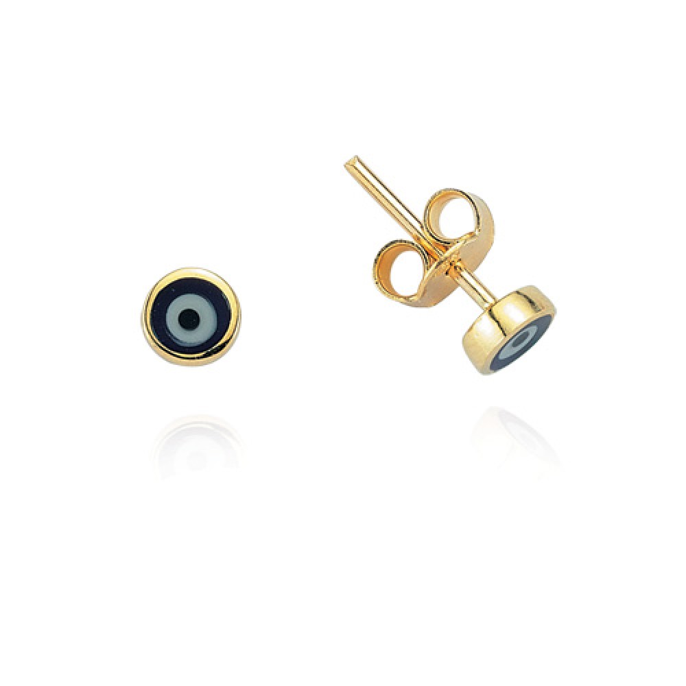 Glorria 14k Solid Gold Evil Eye Bead Earring