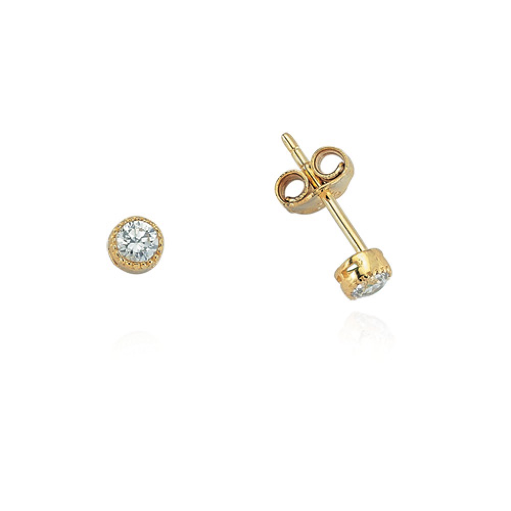 Glorria 14k Solid Gold Solitaire Earring