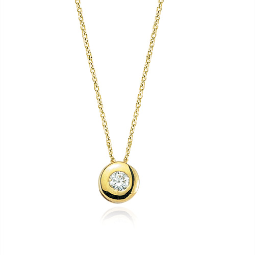 Glorria 14k Solid Gold Solitaire Necklace Glorria 14k Solid Gold Solitaire Necklace