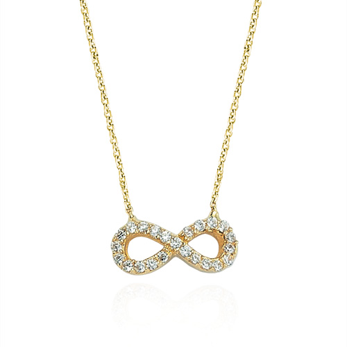 Glorria 14k Solid Gold Pave Infinity Necklace Glorria 14k Solid Gold Pave Infinity Necklace