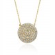 Glorria 14k Solid Gold Pave Plate Necklace