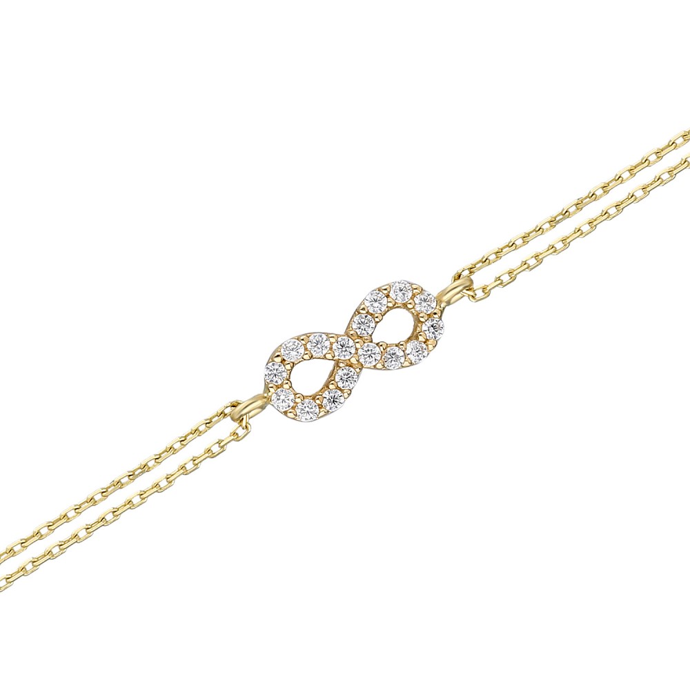 Glorria 14k Solid Gold Infinity Bracelet - GIFT SET