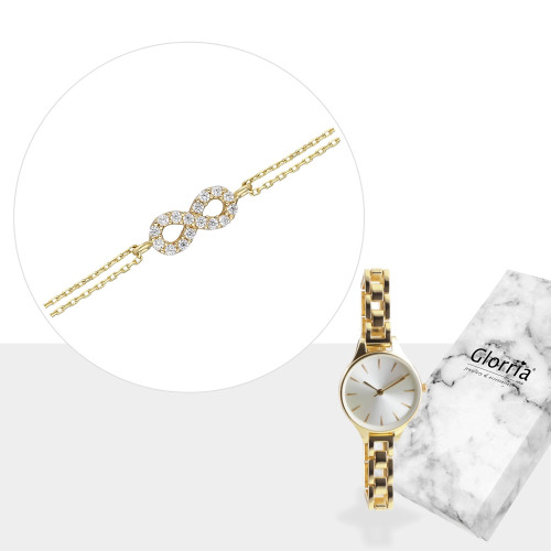 Glorria 14k Solid Gold Infinity Bracelet - GIFT SET Glorria 14k Solid Gold Infinity Bracelet - GIFT SET