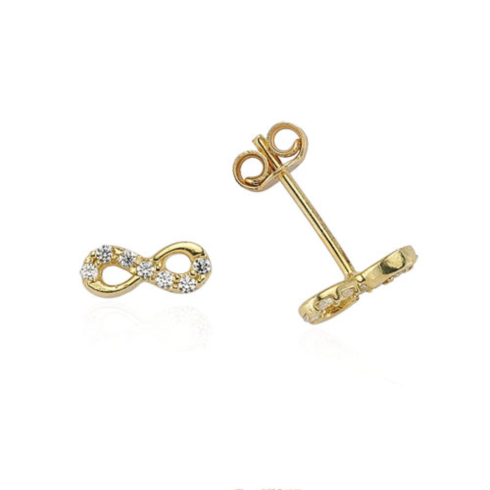 Glorria 14k Solid Gold Pave Infinity Earring