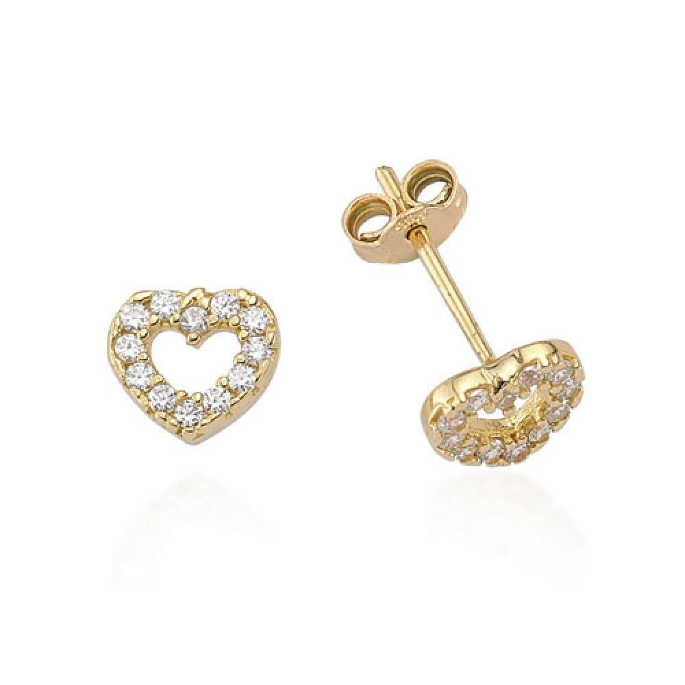 Glorria 14k Solid Gold Heart Earring