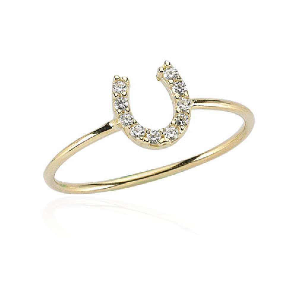 Glorria 14k Solid Gold Horseshoe Ring