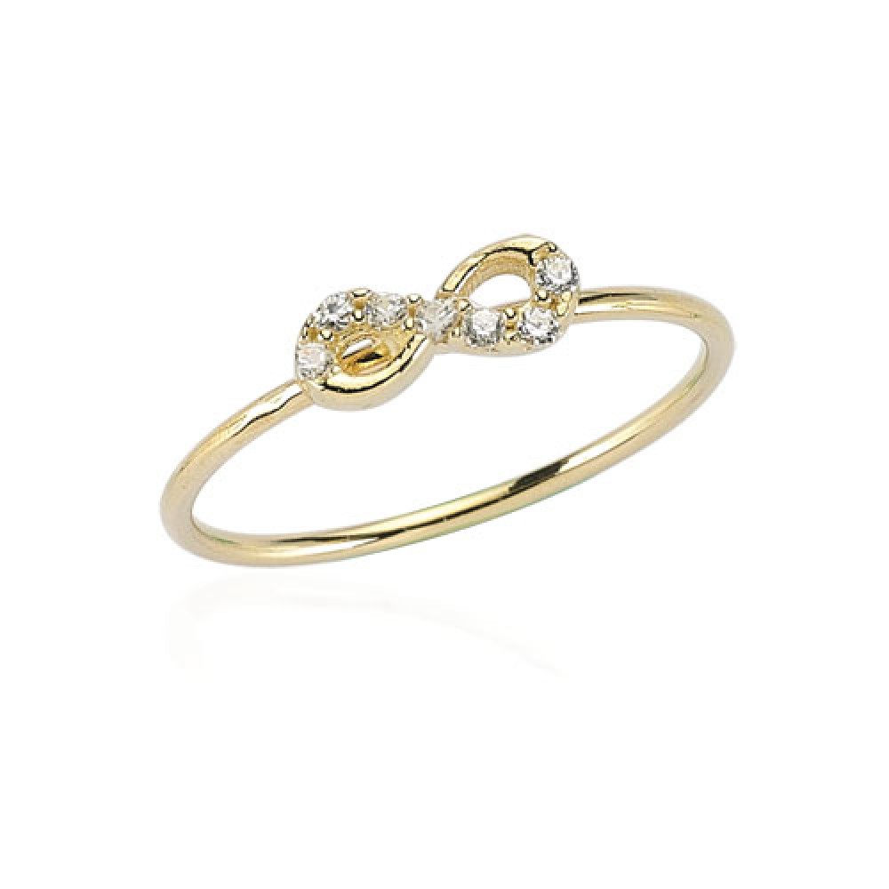 Glorria 14k Solid Gold Pave Infinity Ring