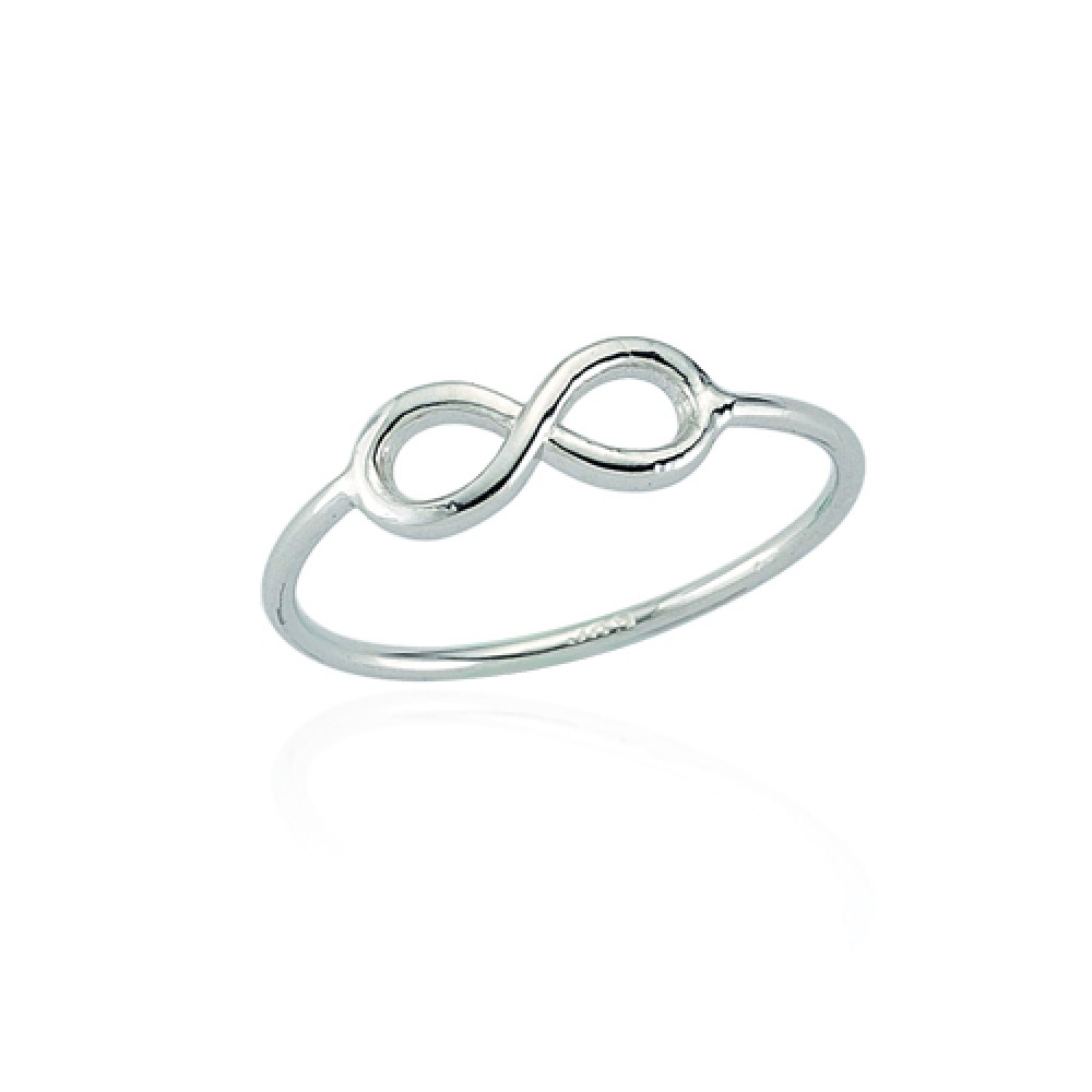 Glorria 14k Solid Gold White Infinity Ring
