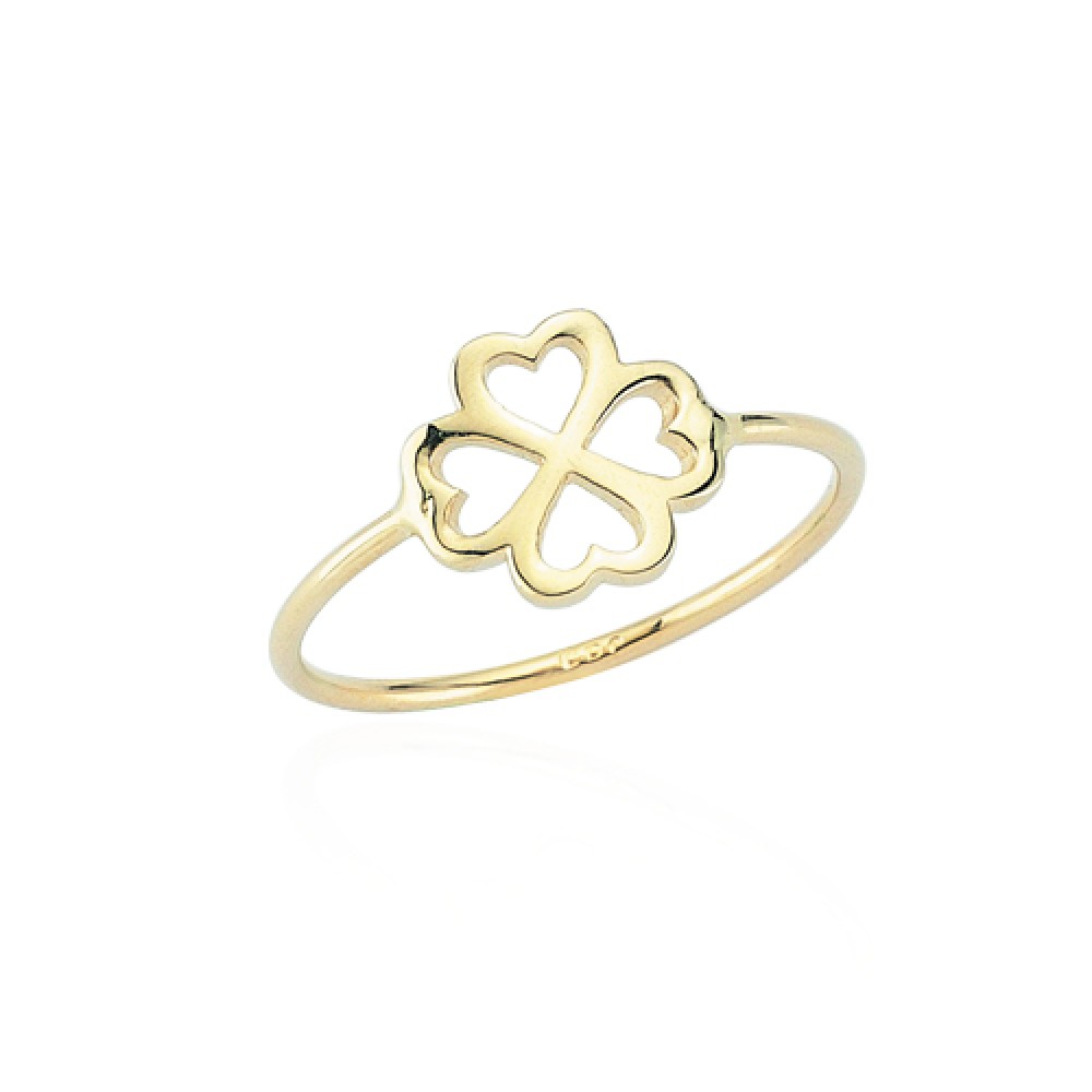 Glorria 14k Solid Gold Clover Ring