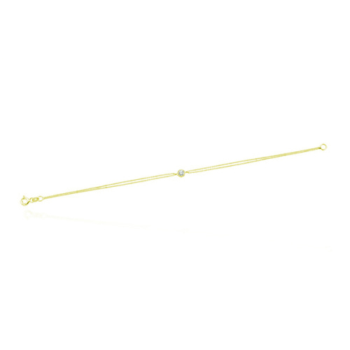 Glorria 14k Solid Gold Solitaire Bracelet Glorria 14k Solid Gold Solitaire Bracelet