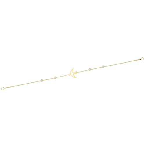 Glorria 14k Solid Gold Pave Bird Bracelet Glorria 14k Solid Gold Pave Bird Bracelet