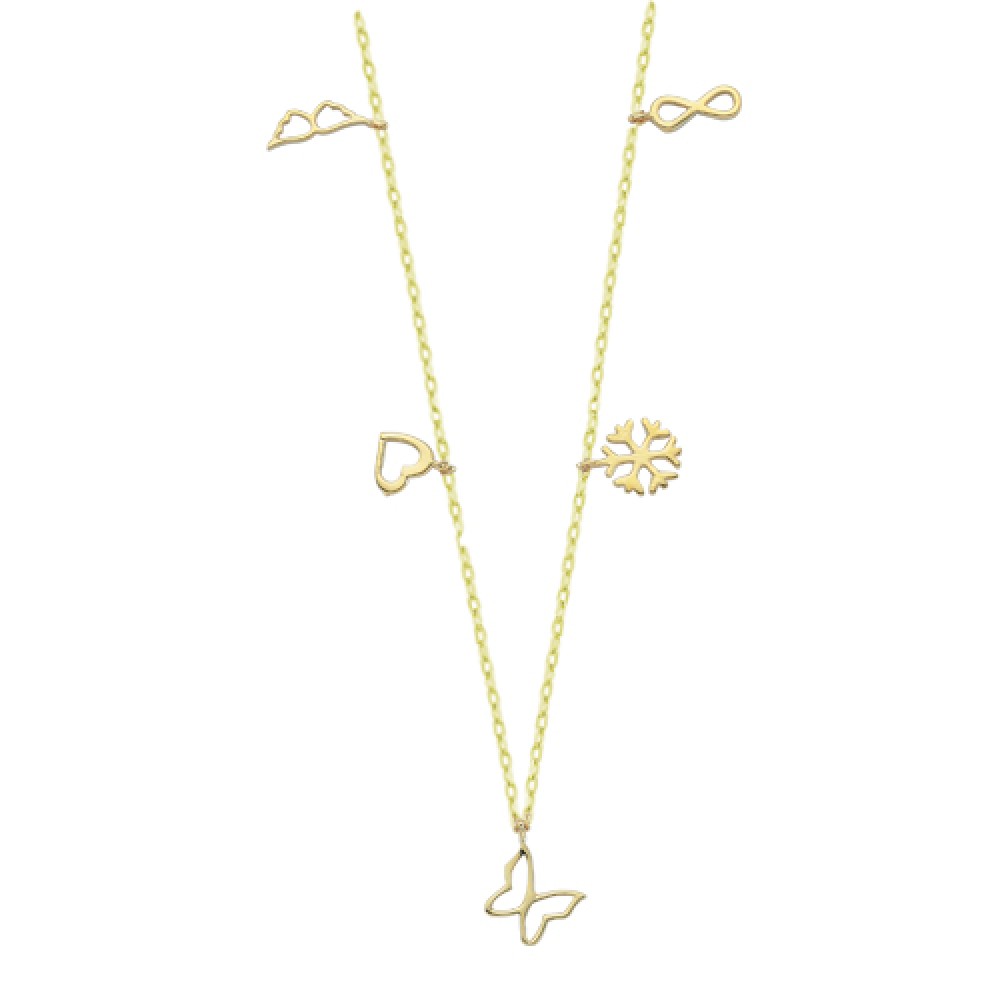 Glorria 14k Solid Gold Pave Chain Necklace