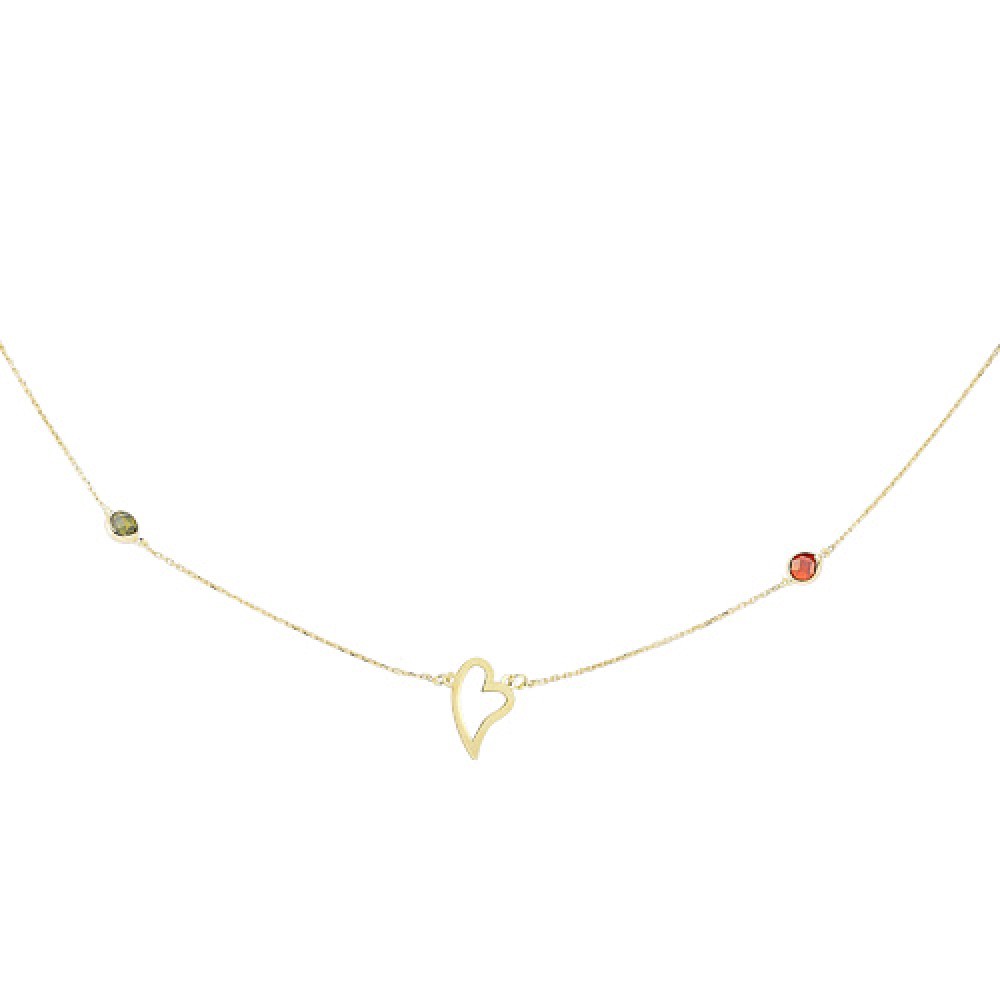 Glorria 14k Solid Gold Heart Necklace