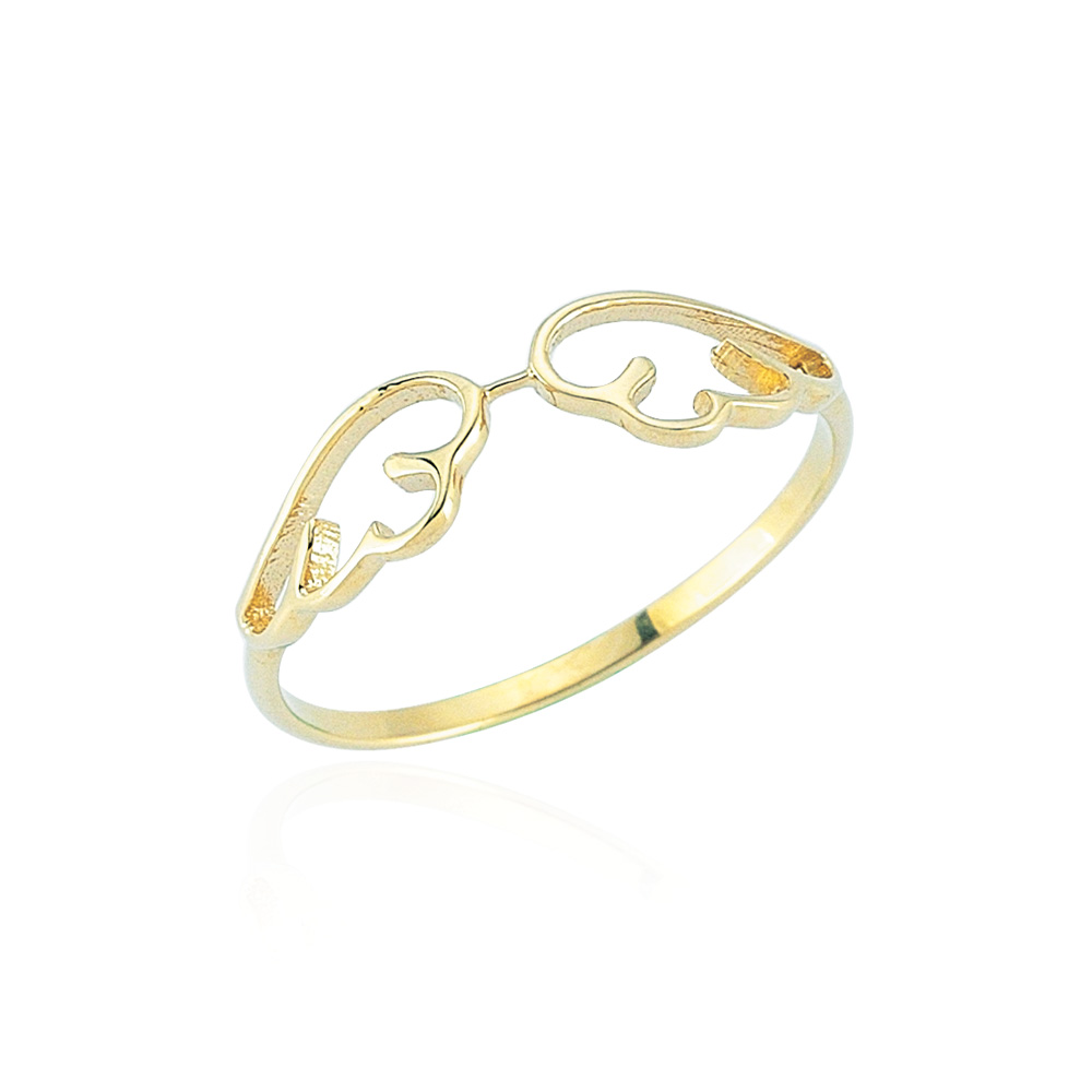 Glorria 14k Solid Gold Angel Wing Ring