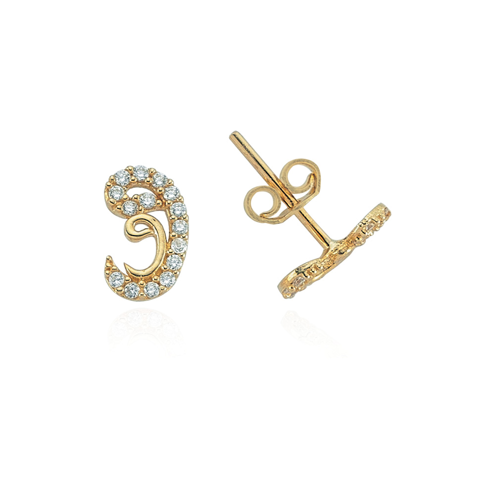 Glorria 14k Solid Gold Wav Earring