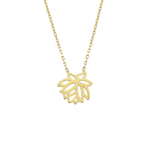 Glorria 14k Solid Gold Leaf Necklace Glorria 14k Solid Gold Leaf Necklace