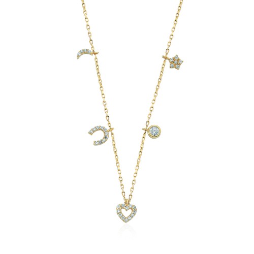 Glorria 14k Solid Gold Lucky Necklace Glorria 14k Solid Gold Lucky Necklace