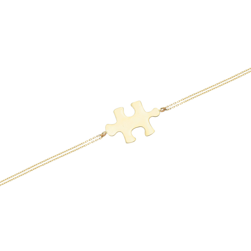 Glorria 14k Solid Gold Puzzle Bracelet