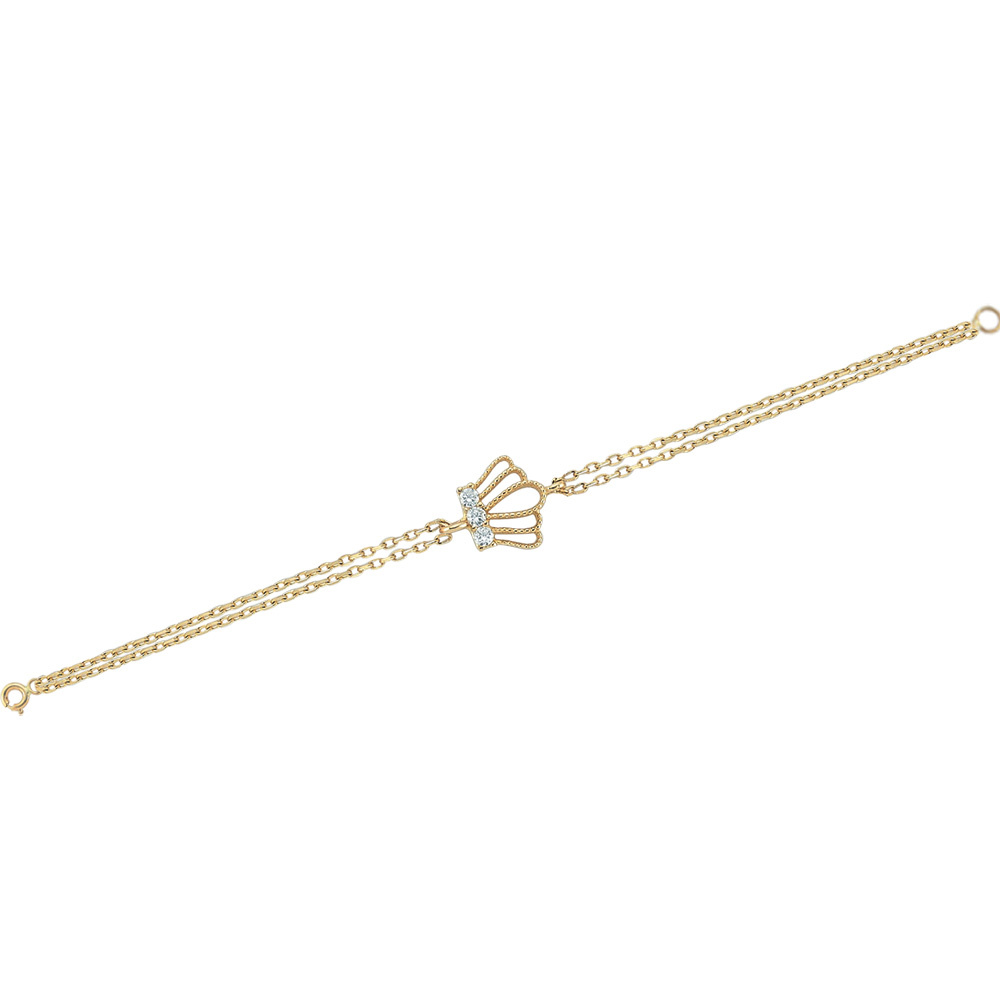 Glorria 14k Solid Gold Crown Bracelet
