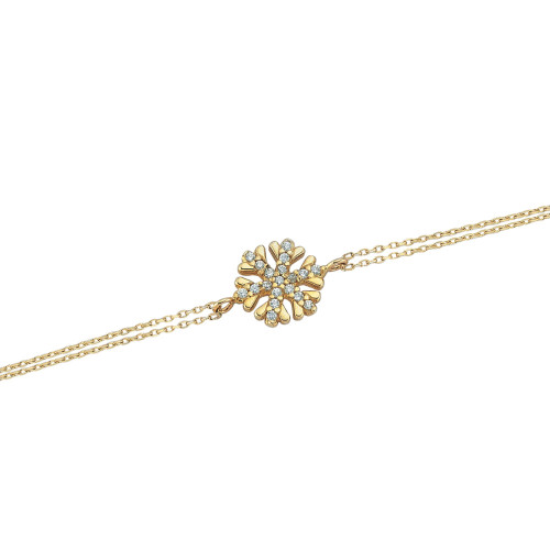 Glorria 14k Solid Gold Snowflake Bracelet Glorria 14k Solid Gold Snowflake Bracelet