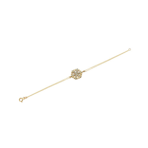 Glorria 14k Solid Gold Snowflake Bracelet Glorria 14k Solid Gold Snowflake Bracelet
