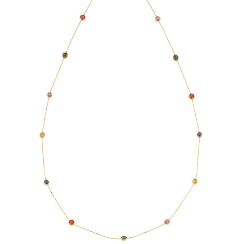 Glorria 14k Solid Gold Colored Pave Necklace Glorria 14k Solid Gold Colored Pave Necklace