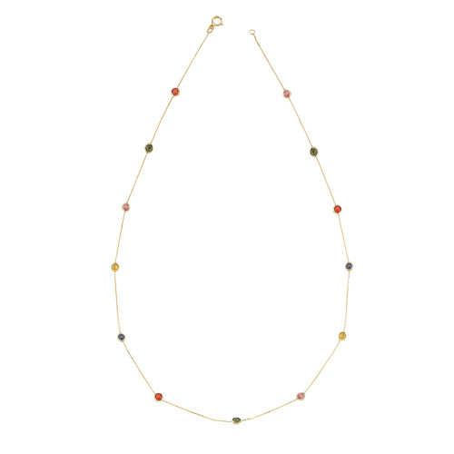 Glorria 14k Solid Gold Colored Pave Necklace Glorria 14k Solid Gold Colored Pave Necklace