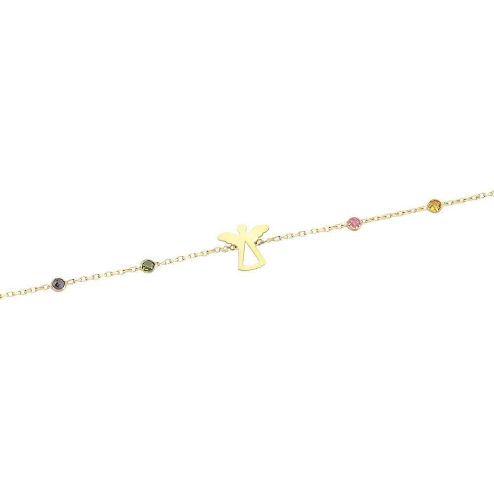 Glorria 14k Solid Gold Angel Bracelet