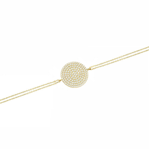 Glorria 14k Solid Gold Pave Bracelet Glorria 14k Solid Gold Pave Bracelet