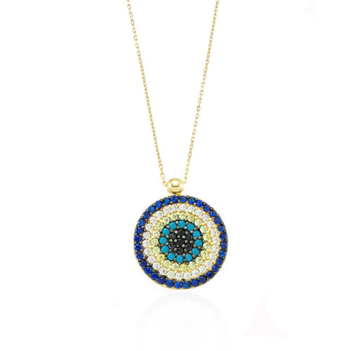 Glorria 14k Solid Gold Evil Eye Necklace Glorria 14k Solid Gold Evil Eye Necklace