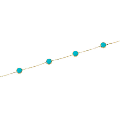 Glorria 14k Solid Gold Turquoise Bracelet Glorria 14k Solid Gold Turquoise Bracelet