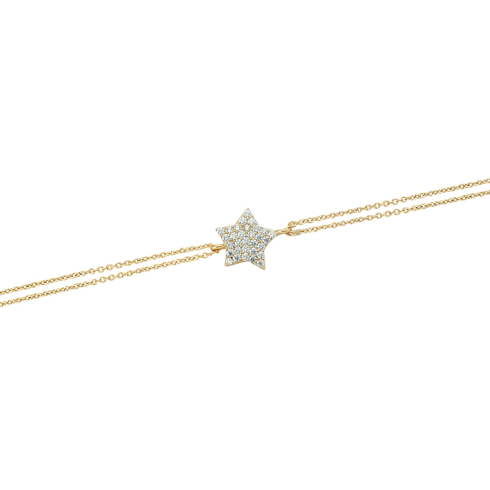 Glorria 14k Solid Gold Star Bracelet