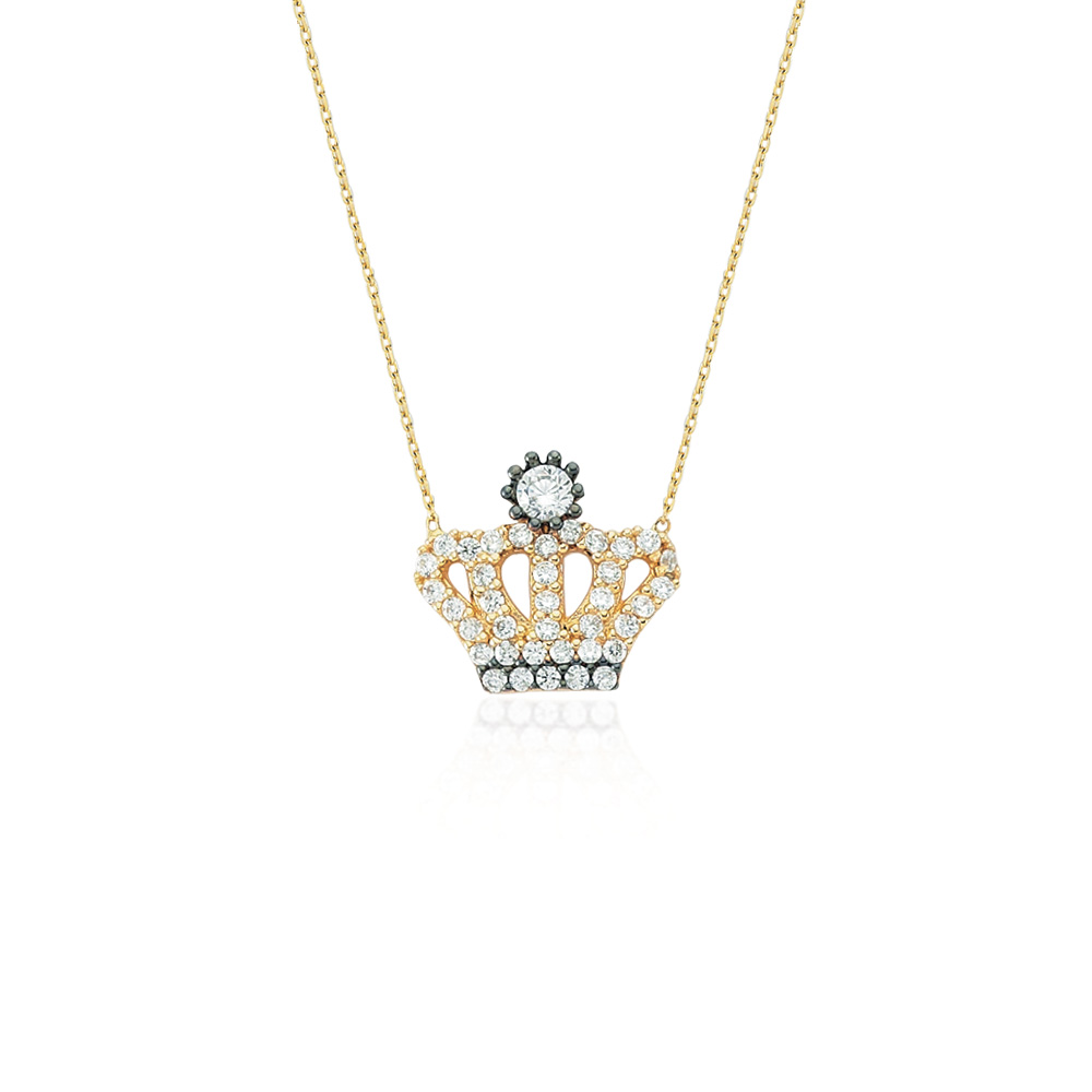 Glorria 14k Solid Gold Crown Necklace Glorria 14k Solid Gold Crown Necklace