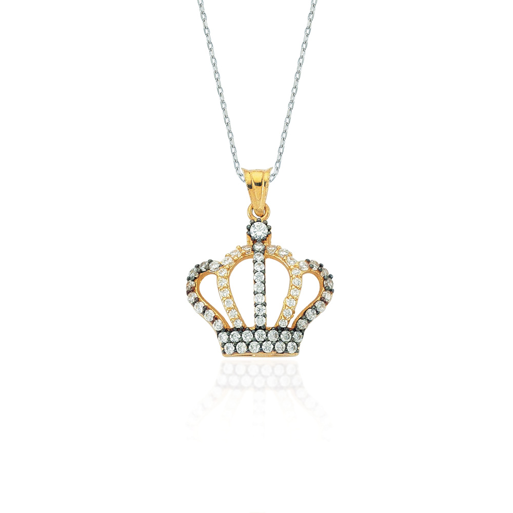 Glorria 8k Solid Gold Crown Pendant
