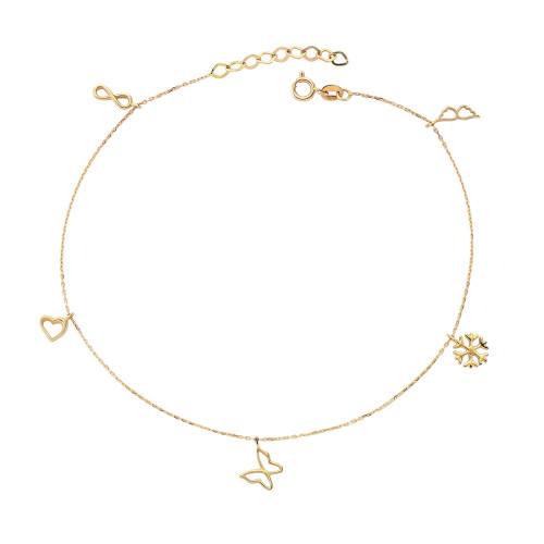 Glorria 14k Solid Gold Half with Chance Symbol Glorria 14k Solid Gold Half with Chance Symbol
