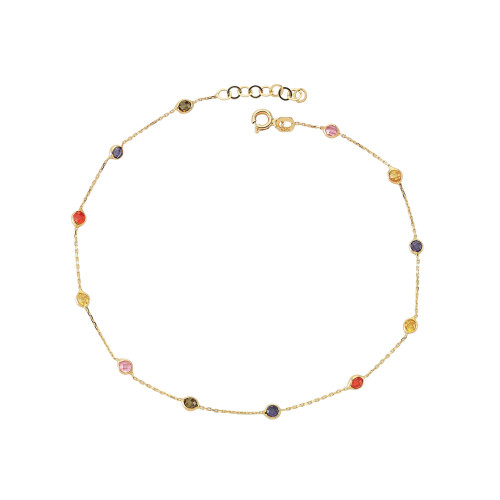 Glorria 14k Solid Gold Pave Anklet Glorria 14k Solid Gold Pave Anklet