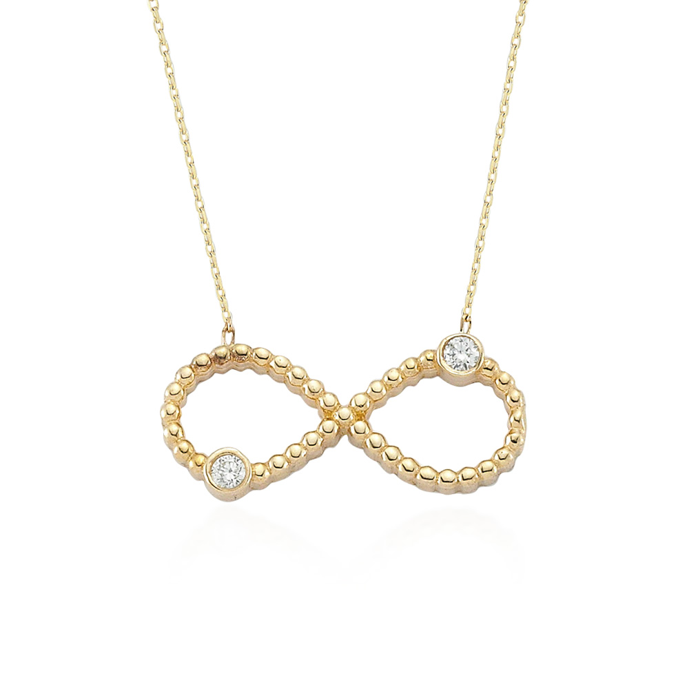 Glorria 14k Solid Gold Infinity Necklace